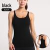 Women's Basic Long Yoga Tank Top with Chest Pad