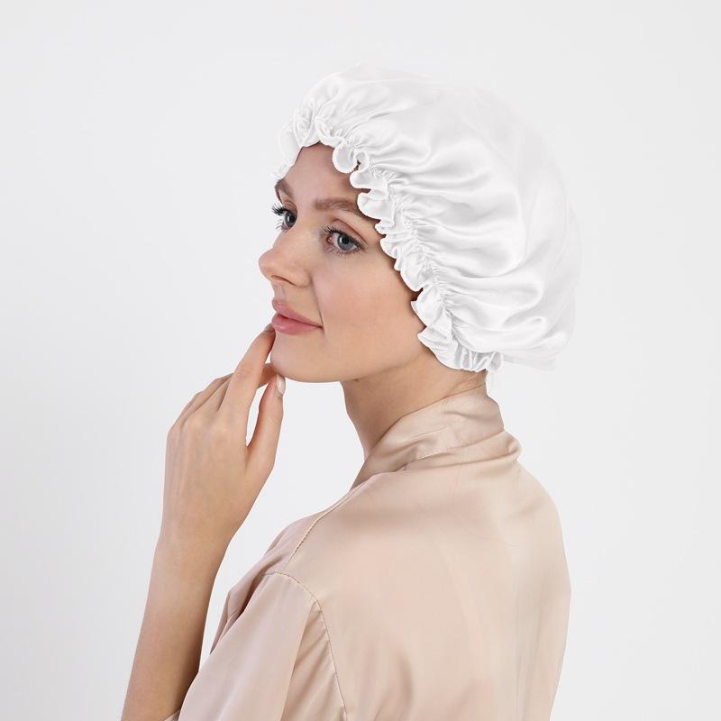 Mulberry Silk Hair Care Round Cap 16 Mmi Silk Nightcap Headgear Chemotherapy Cap Silk Shower Cap