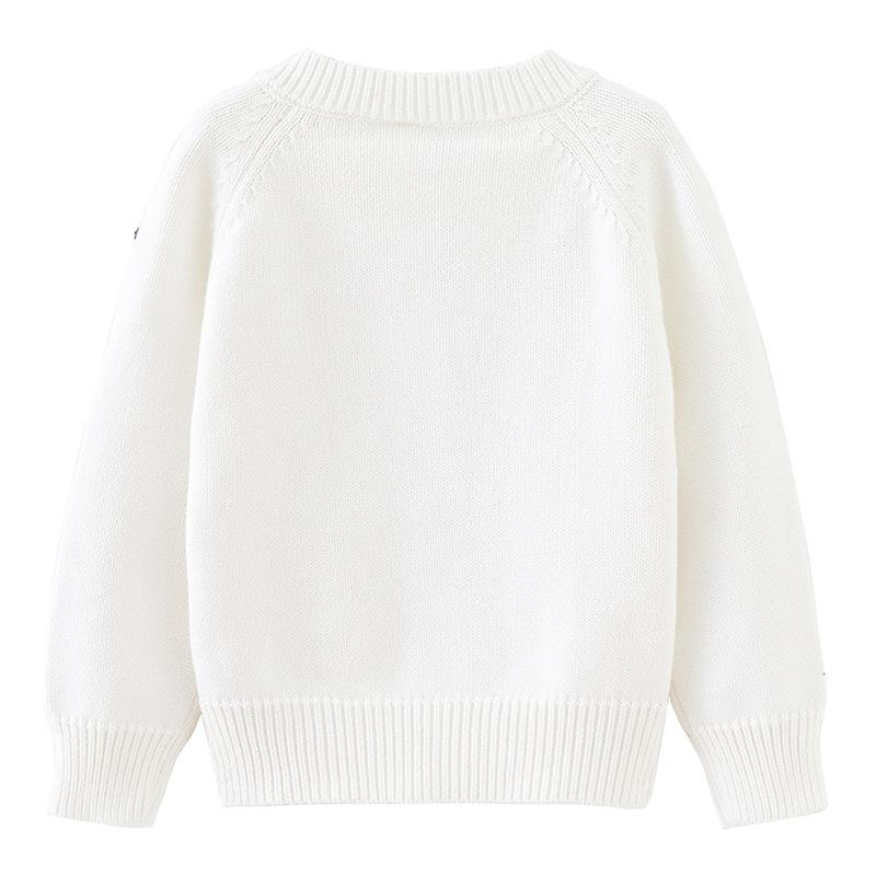 Primavera e Outono Gola Redonda Crochê à Mão Bola Colorida Casaco Cardigan Infantil Algodão Puro Meninas Cardigan Tricotado