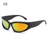 Y2K Sunglasses for Women Men Oversized Sports Sun Glasses with Five-point Star Decoration Trendy One Piece Sunshade