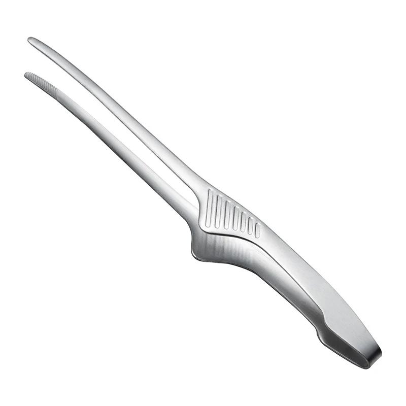 BBQ Mattang Grillklips Rustfritt stål Kjøkkentilbehør Matlaging Utendørs Grilling Non-Stick Steak Clamp Bakeverktøy