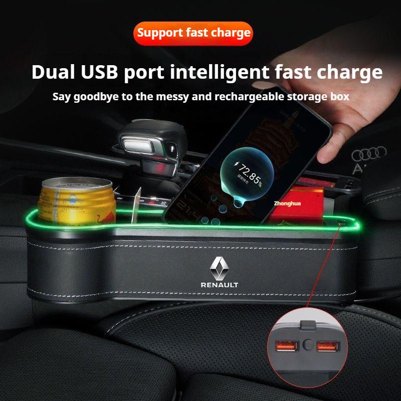For Renault 2026 Nye hjulkapsler Sete Sideoppbevaringslomme for Bilsete Gapfyllerboks For Renault Megane 2 3 Clio Scenic Duster Kap