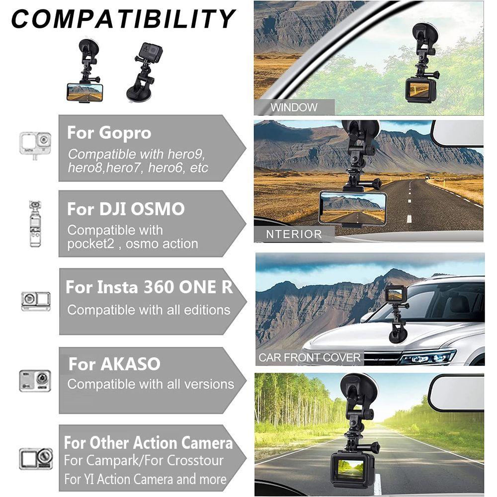 High Quality Vehicle Window Action Camera Bracket Windshield Car Mount Suction Cup For GoPro Hero|DJI OSMO
