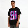 Color Block SEVEN Graphic Casual Unisex Short Sleeve T-Shirt Pure cotton T-shirt