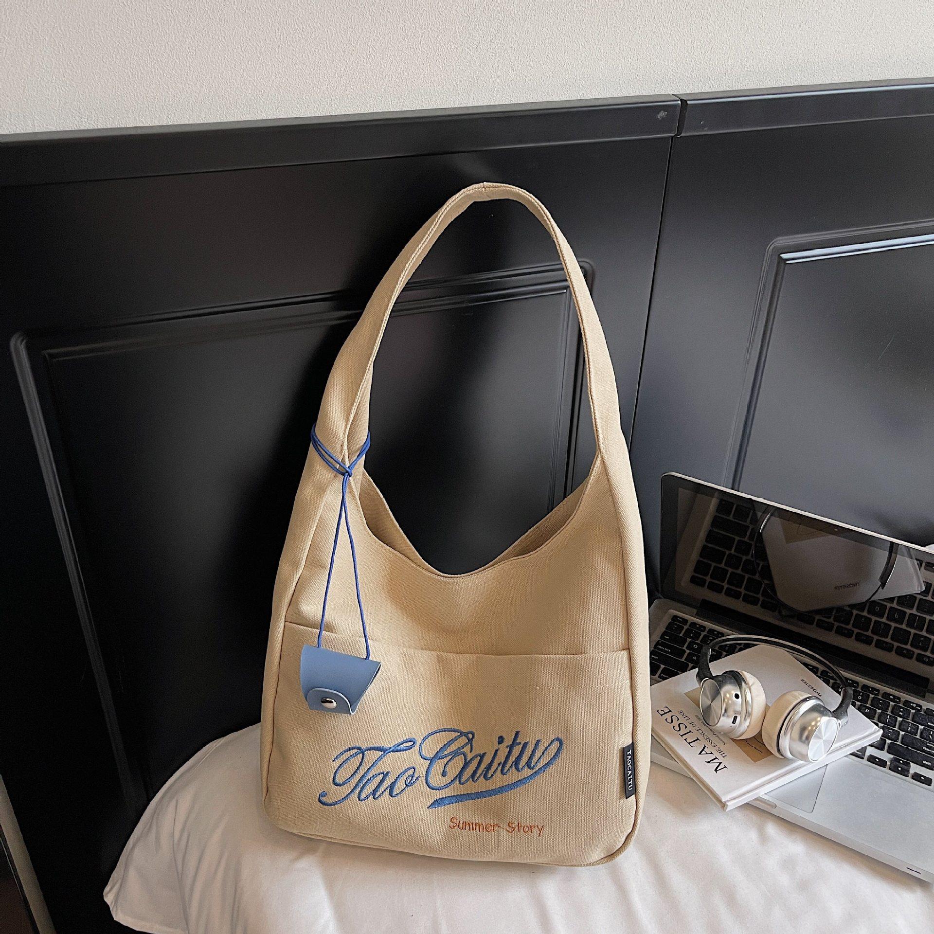 

2025 New Sweetheart Red Canvas Tote Bag - Embroidered, Large Capacity, High-End Fashion for Women 32cm x 33cm x 12cm хаки