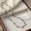 Zinc Zinc Alloy Bamboo Joint Chain Silver Color Snake Bone Chain New Trendy Punk Necklace  Music Festival