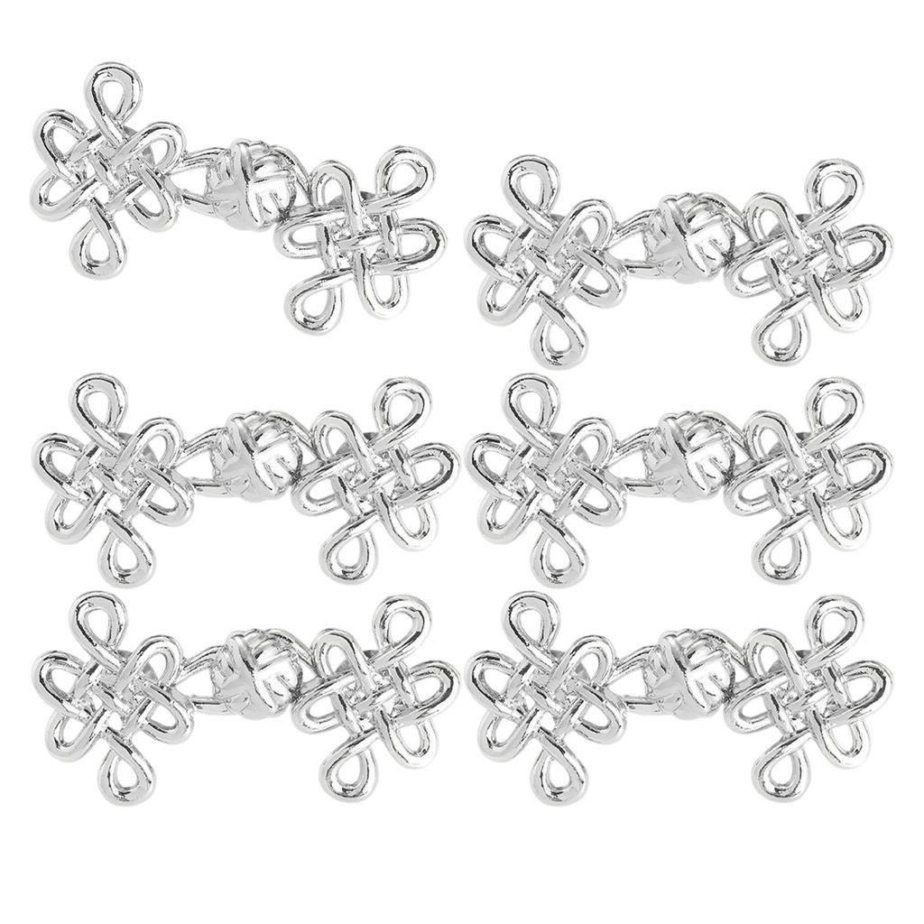 Chinese Knot Waist Tightening Clip Metal 3/6Set Adjustable Plating Pin for Loose Pants and Jeans Waist Fitness Extenders