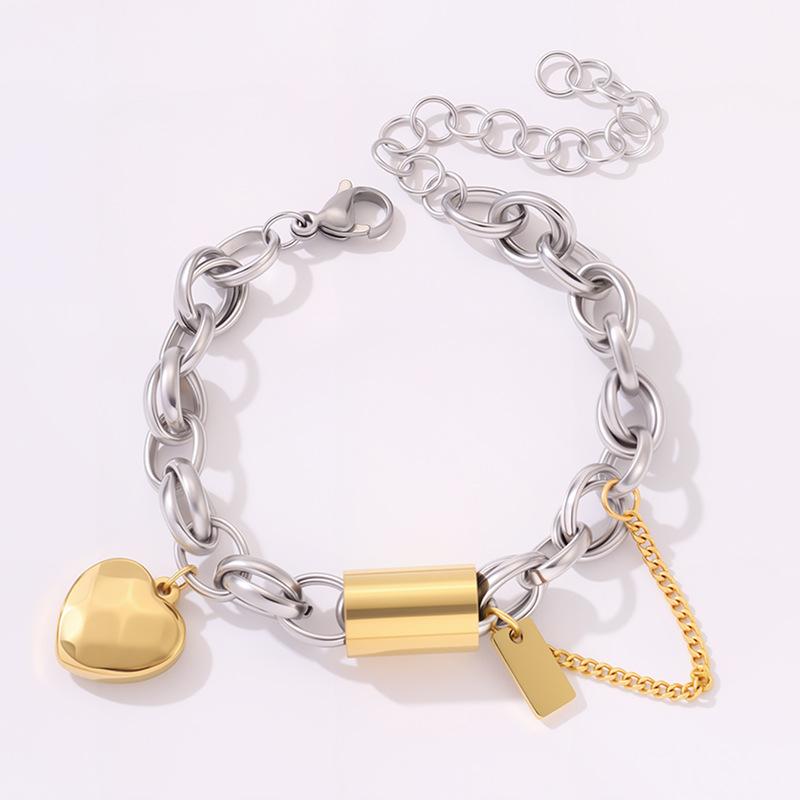 New Cuban Chain Love Bracelet Light Luxury High End Bracelet Jian Jin Love Belt Chain Titanium Steel Does Not Fade Bracelet