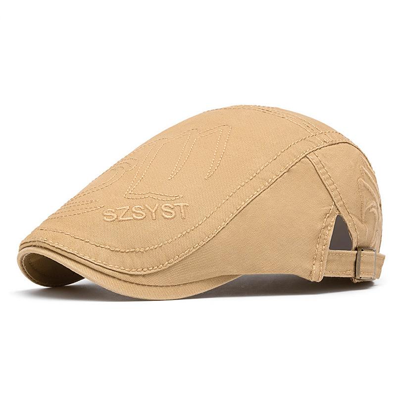 

Весна-лето Тонкая кепка Мужская британская винтажная кепка газетчика Уличная шляпа от солнца Берет хаки