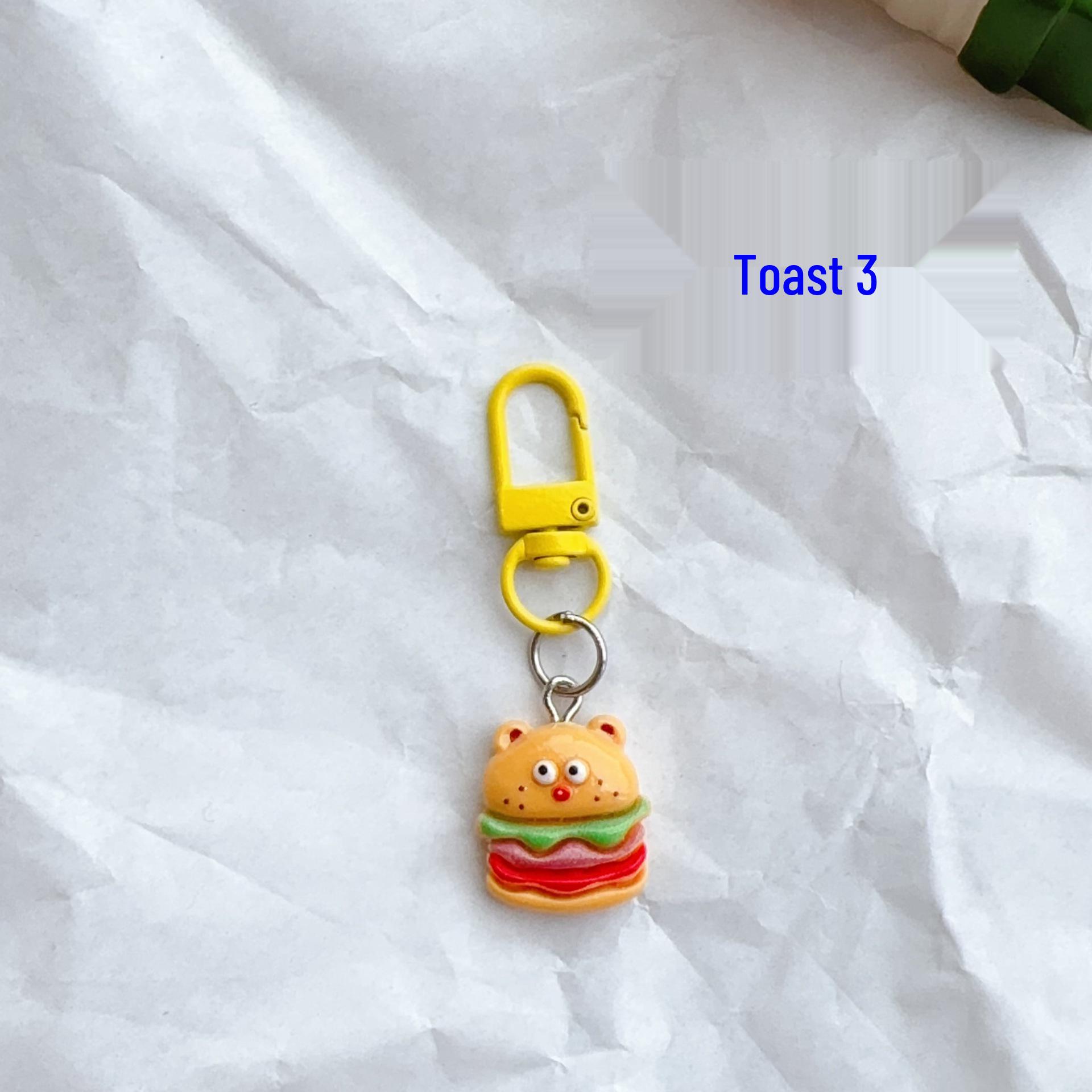 

Набір мультяшних брелоків для їжі: Хліб, Смажене яйце, Гамбургер, Піца та Картопля фрі для DIY прикрас або подарунків