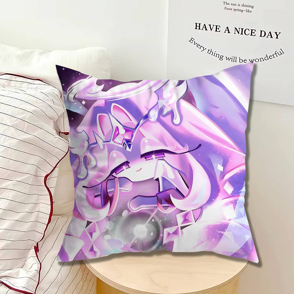 White lily CCookie Run Kingdom Pillow cases Organic Linen Pillow Case DoubleSided Print Cushion Cover for Sofa Home Decor Gift