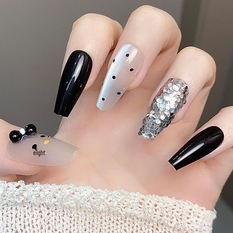 

Трендовые высококлассные осенне-зимние мультяшные накладные ногти «кошачий глаз», набор из 30 штук Handmade Nails XS#10 Pieces/Bag