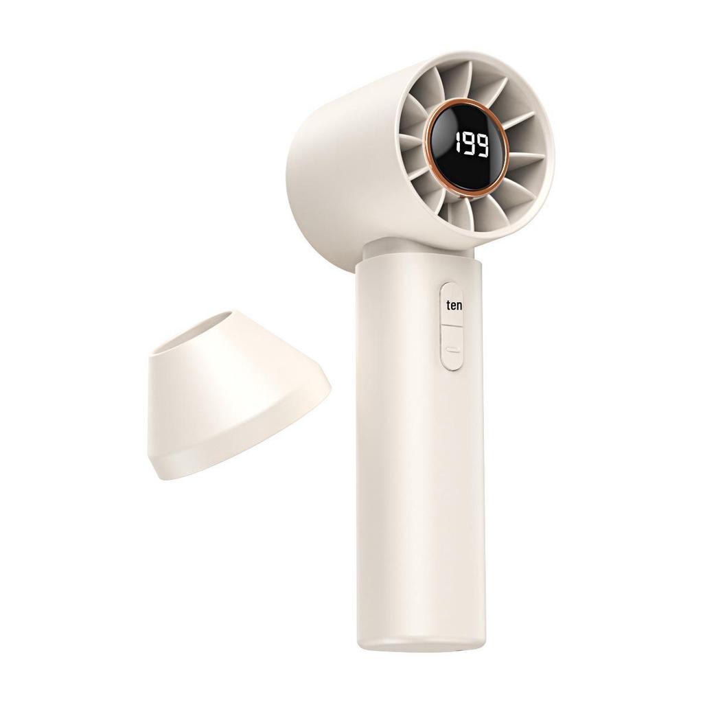 New T-12 Mini Handheld Fan: USB Charging, 100-Speed Digital Display, High-Speed Silent Turbine