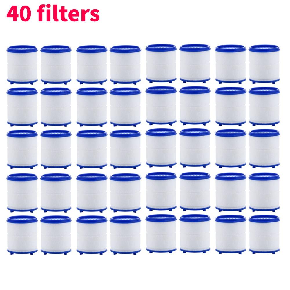 1-40Pcs Faucet Water Filter 360 Degree Rotating Splash Filters Remove Chlorine Heavy Metals Filtered Showers Head Bath Purifier