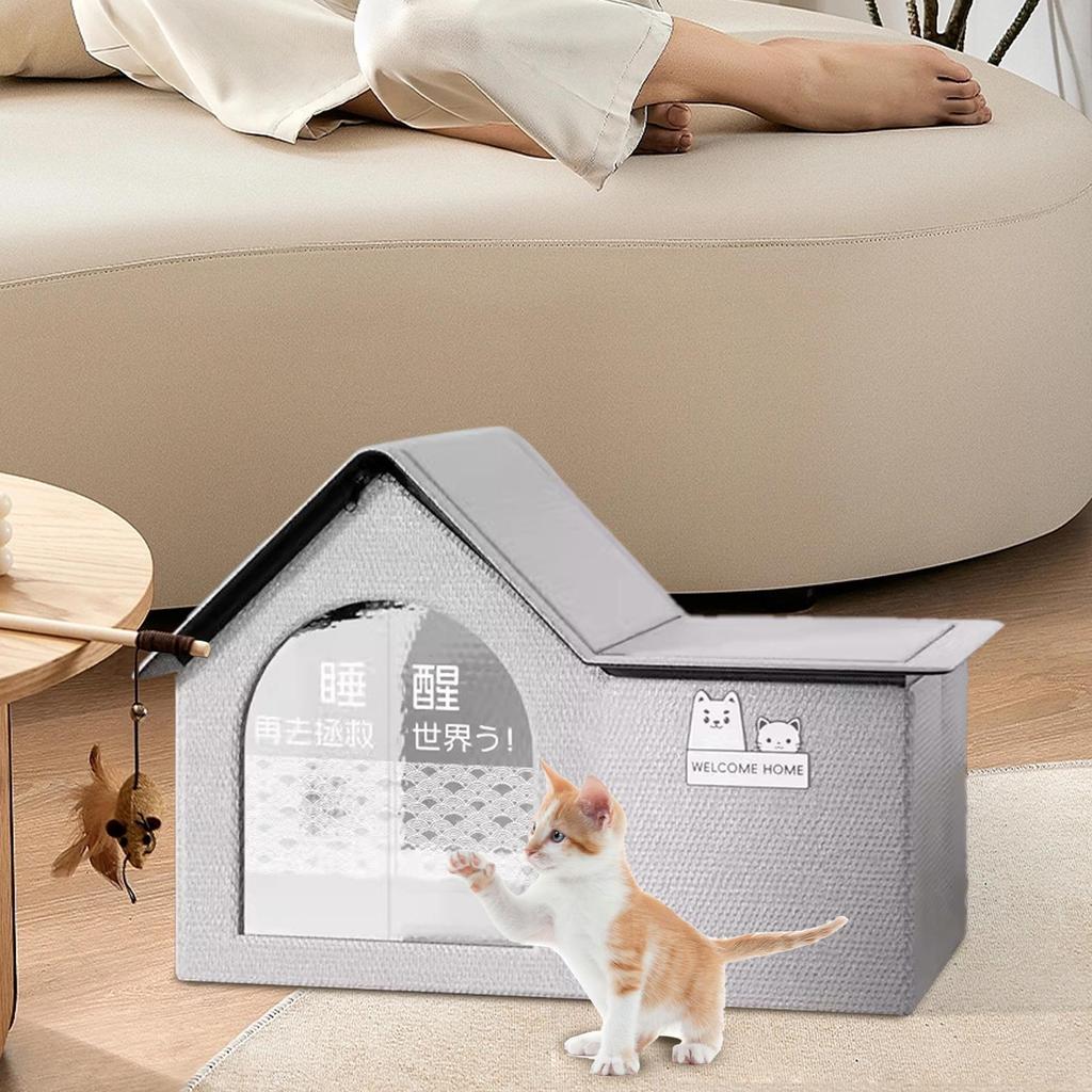 Cooling Outdoor Cat House Foldable Cat Cooler Kennel Resting For Sleeping With 10 Ice Packs Pet Supplies For Cats Sloped Roof