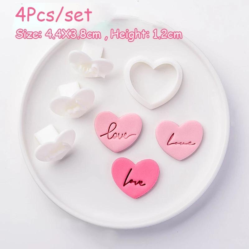 

4pcs Valentine s Day Love Letter Cookie Mold Heart Fondant Cake Decorating Tools Wedding Party Handmade Gift Baking Accessories
