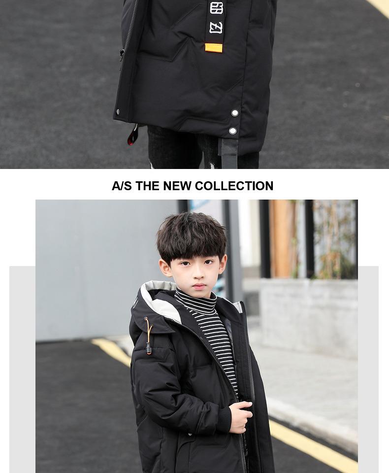 Boys' Winter Mid-Length Cotton Coat 2024 - Thick, Trendy Down Jacket for Kids