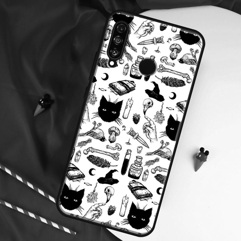 Witchcraft Witch Cat For Huawei Nova 8i 7i 11i 12i 12s 9 10 SE Y90 Y60 Y70 Y72 Y61 Y91 P30 P40 Lite P60 Pro Case