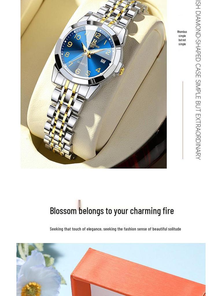 Elegant Women's Waterproof Quartz Watch with Digital Dial