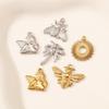 3Pcs Bee/Violin/Coconut Palm/Hearts Charms Stainless Steel Necklaces Bracelet Pendants Handmade Craft DIY Jewelry Making Finding
