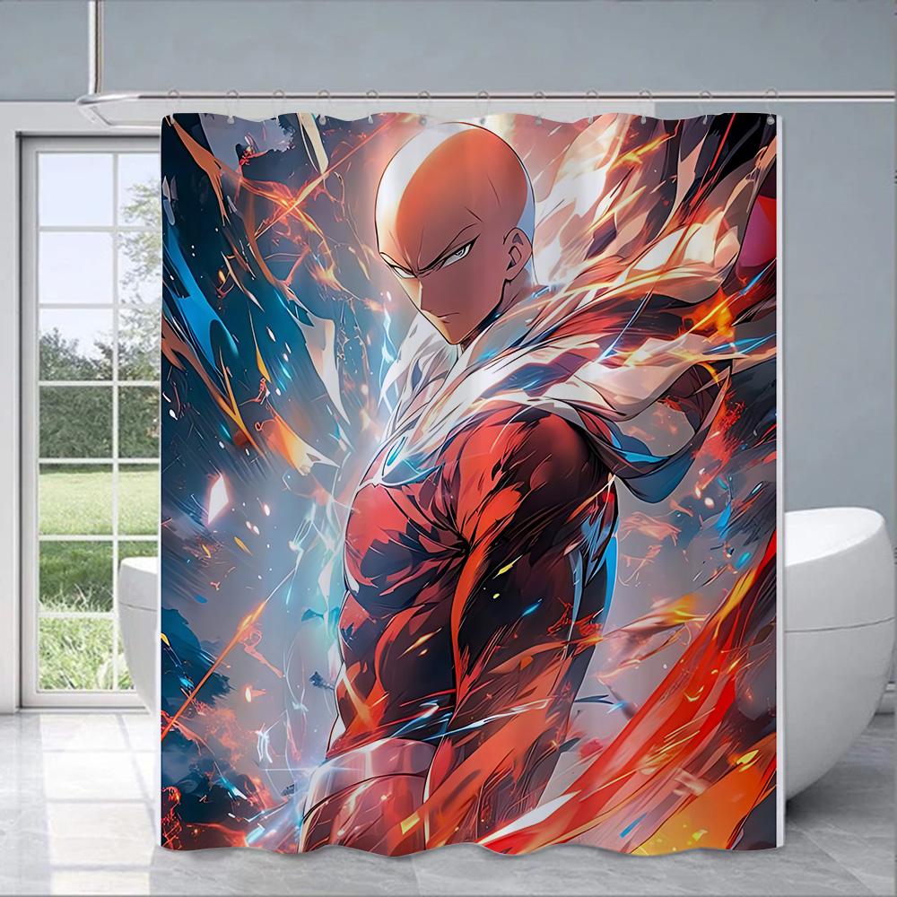 One Punch Man Shower Curtain Waterproof Polyester Fabric Paint Colorful Bath Curtains Home Bathroom Decor Curtain With Hook