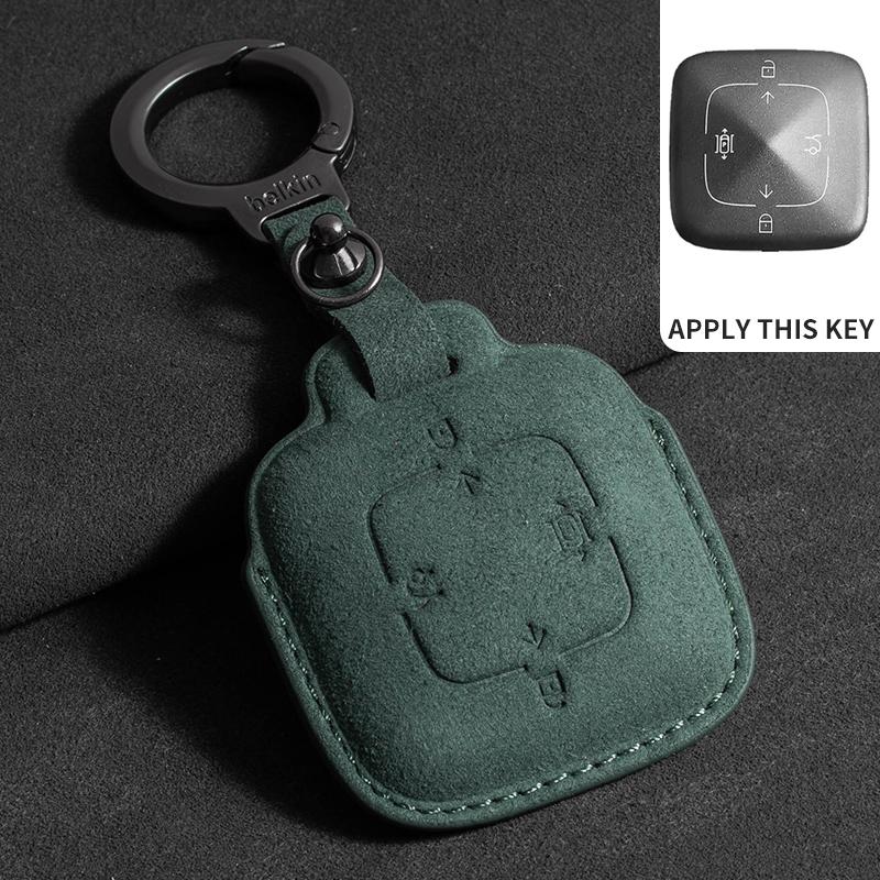 

Leather 4 Buttons Car Remote Key Case Cover For Zeekr X 001 007 009 Full Protector Fob Keychain Keyring Decoration Accessories