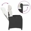 Garden Armchair with Side Table Adjustable Black Poly Rattan