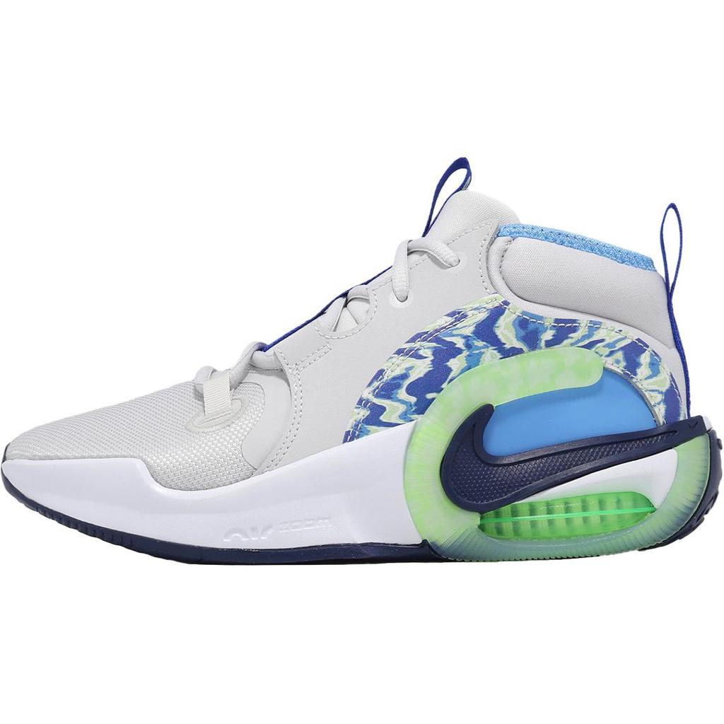 Nike Air Zoom Crossover 2 Breathable And Resilient Mid Top Children's Basketball Shoes Gray Blue Kids' IQ1017-001