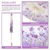 CALLARON Traditional Japanese Oiled Paper Umbrella with Floral Silk Classic Retro Dance Umbrella for and Party Lightweight 270g with Wooden Handle