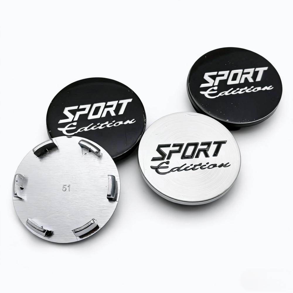 4pcs 51mm Sport Edition Logo Emblem Badge Car Wheel Center Caps Wheel Hubcaps Rim Hub Center Dust Cover Replace Car Accessrories