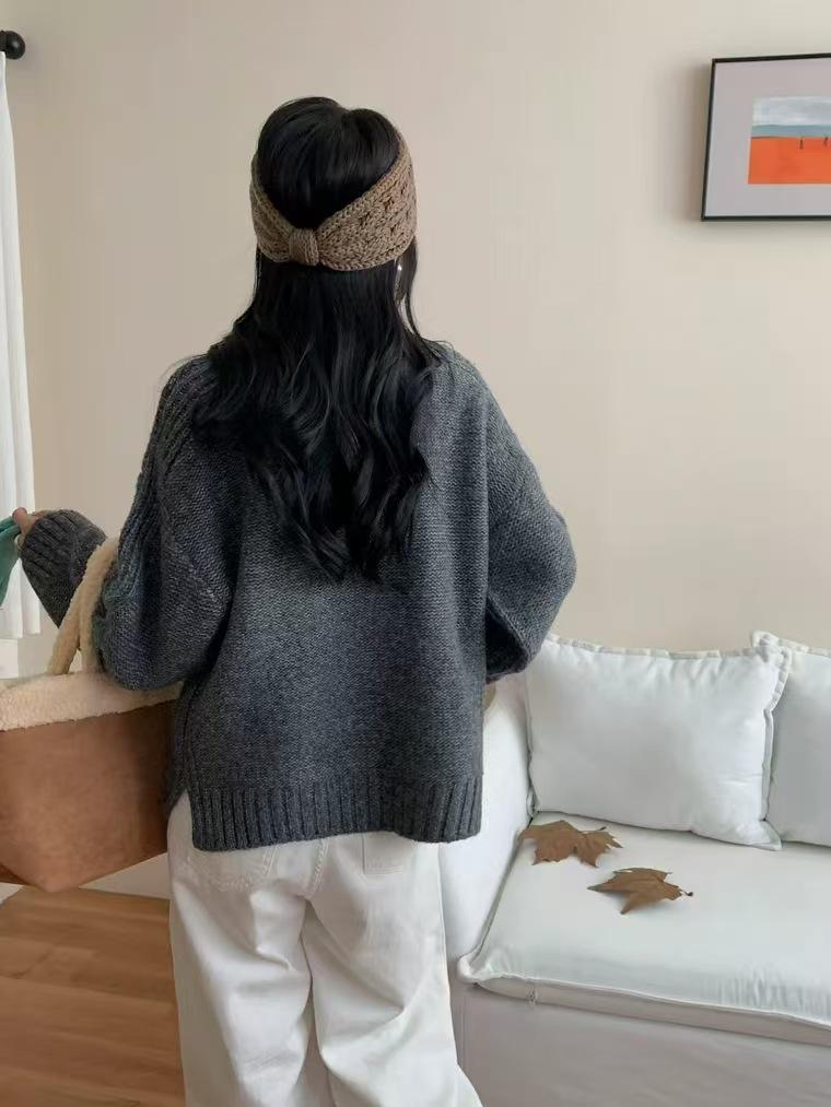 Women's Thick Pure Wool Turtleneck Sweater - Autumn/Winter Loose Knit Cashmere Style