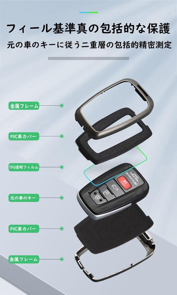 [TECART] Toyota Dedicated Key Case, Key Cover, Key Holder, Compatible with Toyota Corolla Cross,