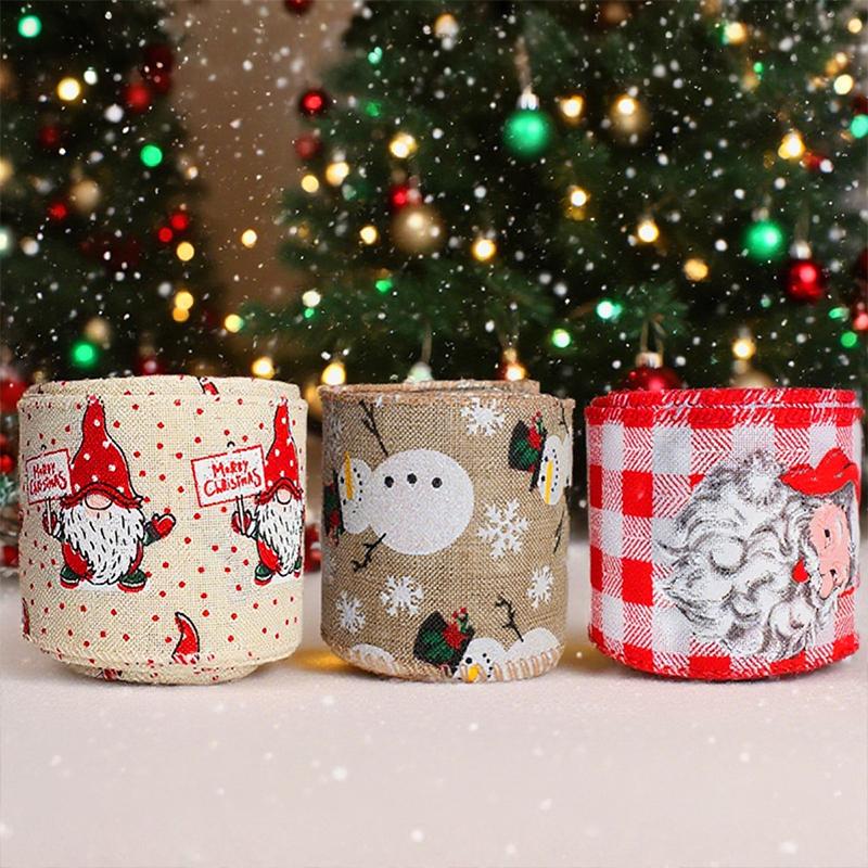 6.3cm Reusable Jute-Style Christmas Craft Ribbon Polyester Webbing
