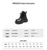 Britische Stil Damen Schwarz Martin Stiefel - Herbst/Winter 2025, Mit Dickem Absatz, Höhensteigernd, Samtgefüttert.