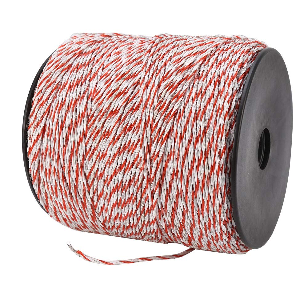 Electric Fence Wire, Electric Livestock Fence Wire, Red and White, Multi-Strand for Electric Livestock Fencing, Keeps Animals in Place