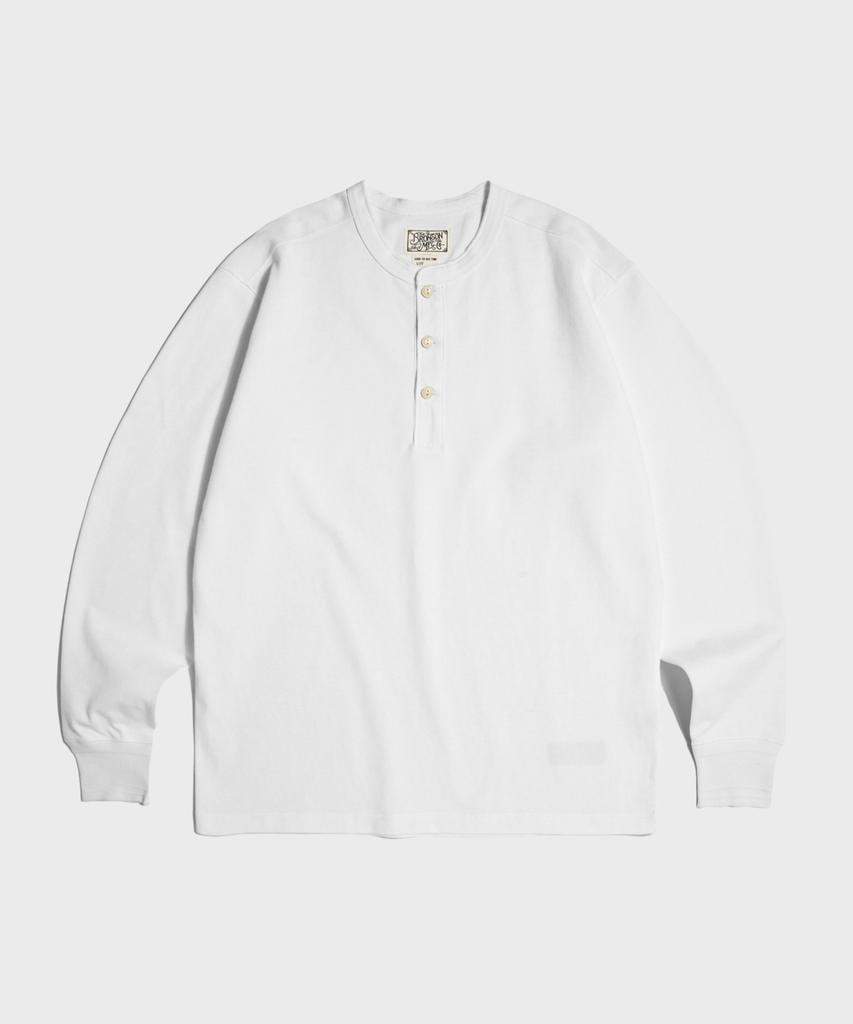 Beulonseun Vintage Long Sleeve Henley Shirt White