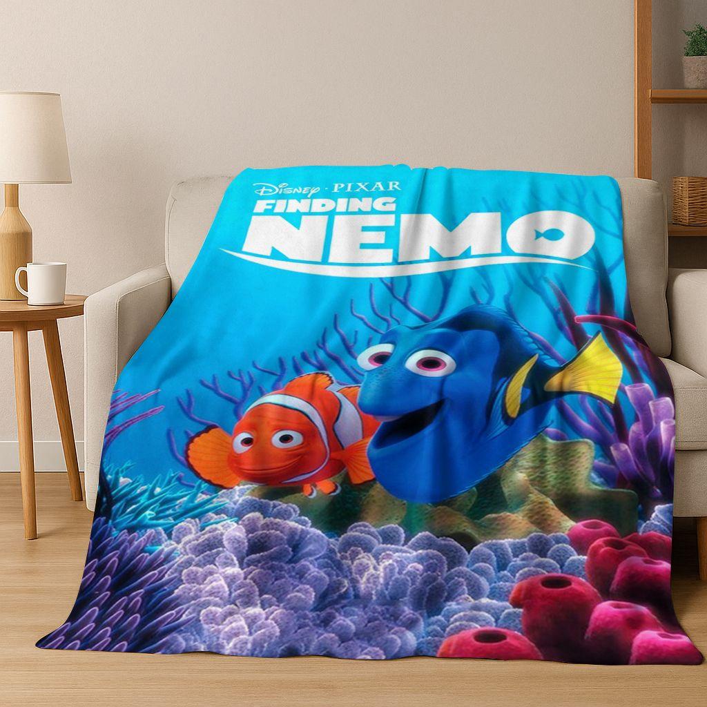 HD Cartoon Finding Nemo Underwater World Flannel Blanket,Warm and Cozy Soft Throw Blanket for Home Bedroom Bed Sofa Picnic Cover