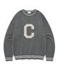 Big C Logo Crewneck Knit Melange Gray