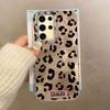Pink Black Leopard Print Pattern Women Phone Case for Samsung Galaxy S25 Edge S24 S23 S22 S21 S20 FE Plus Ultra Shell Back Cover