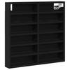 Display Cabinet In Black Oak Look 60 X 8.5 X 58 Cm Engineered Wood