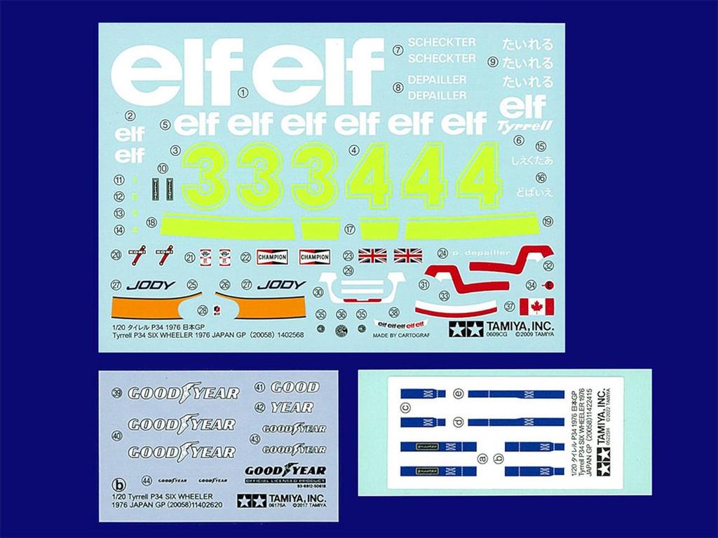 Tamiya Scale Grand Prix Collection Series 58 Tyrrell P34 1976 Japanese Grand Prix Plastic Model Kit 20058 1/20 No. (Molded Color)