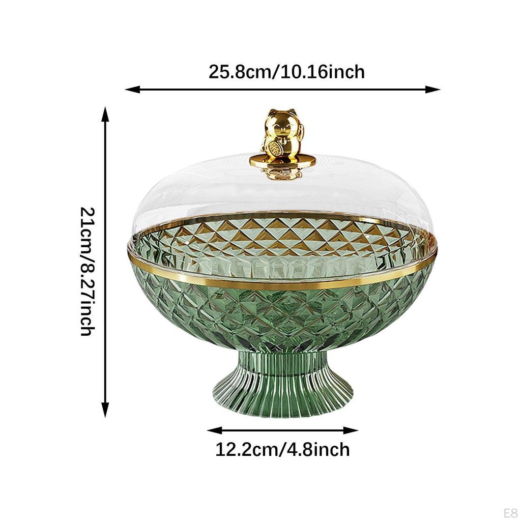 Elegant Fruit Display Bowl with Clear Cover And Drainage System