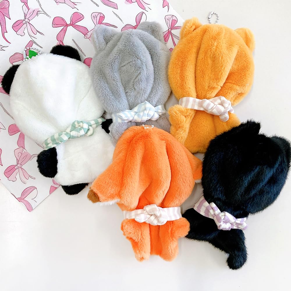 Black Cat Plush Animal Kigurumi with Bib for 10cm Plush Toys, Plush Clothes, Kigurumi Accessories, Otaku Activities, Doll Mascot, Kpopdoll Costume