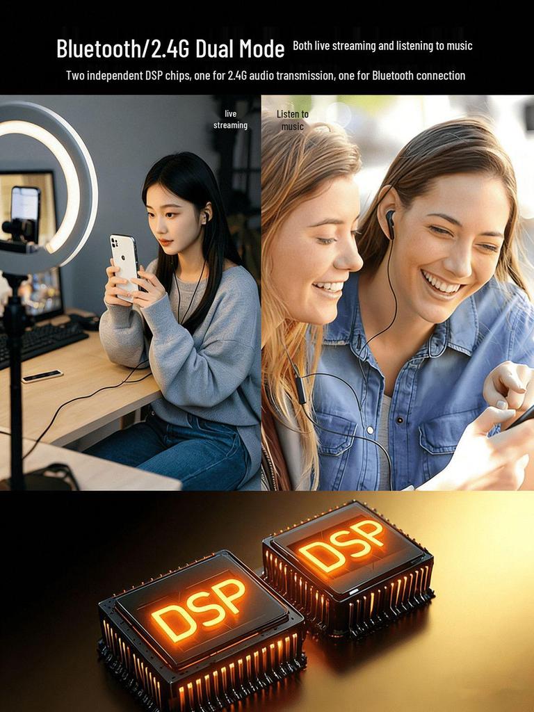 Wireless Handheld Microphone & Sound Card for Live Broadcast and Recording