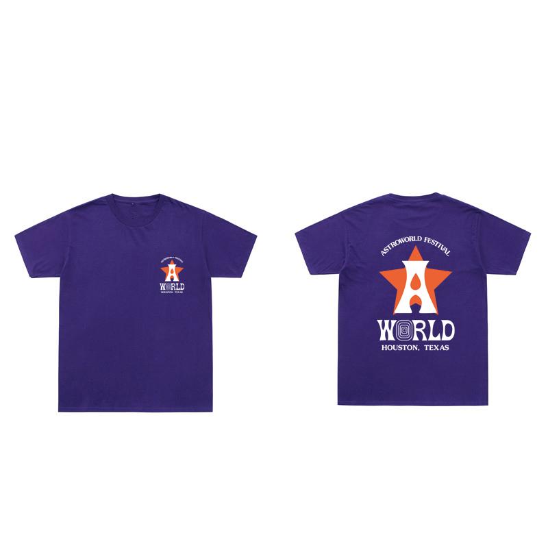 New Arrivals Cactus Jack ASTROWORLD T Shirt Men Women HOUSTON LIVE Print T-Shirts Hip Hop Short Sleeves Swag Tops