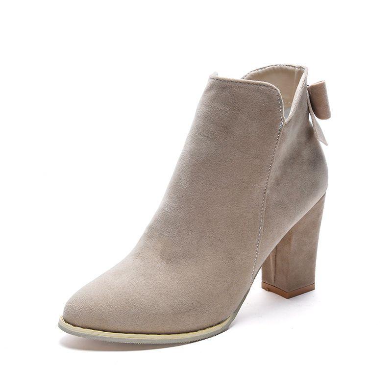 Thick Girl Woman High Heel Ankle Boots Lace Up Peep Toe Leather Shoes Winter