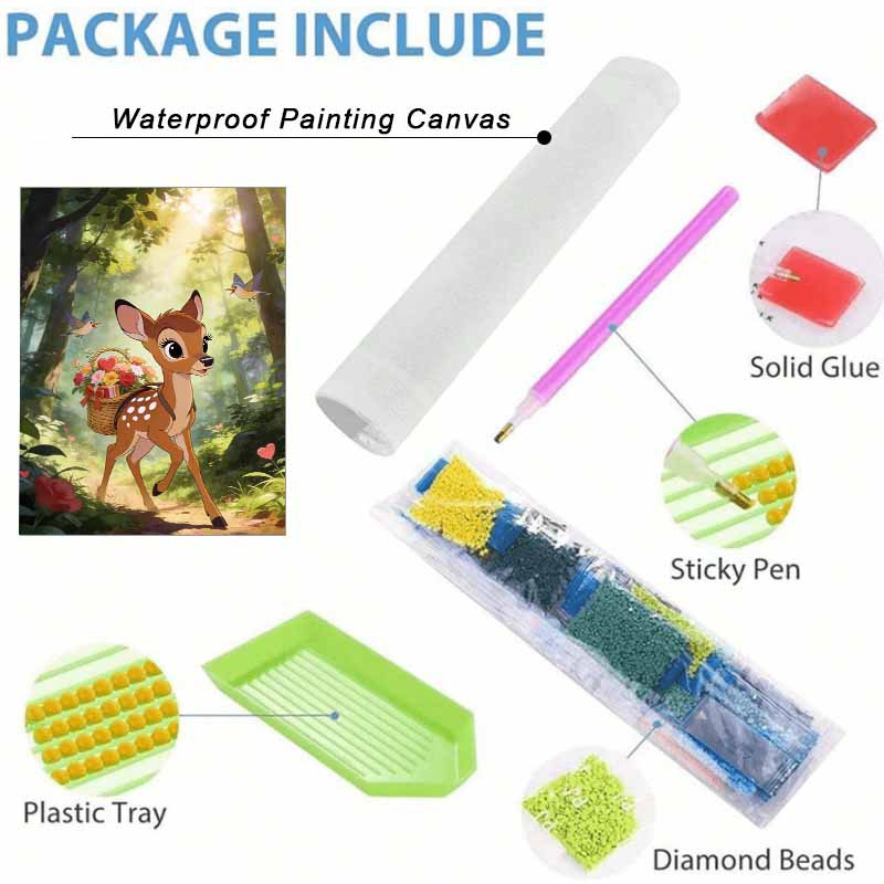 Disney Diamond Painting Kit Classic Forest Friends Home Decor Craft Perfect Gift Idea Diamond Art, Vibrant Nature Scene