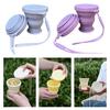 Foldable Silicone Travel Cup with Lid Reusable Water Bottle for Outdoor Camping Gym Heat-Resistant Coffee Cup BPA-Free Portable Mouthwash Cup