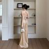 Ilya Sexy Backless Strap Fishtail Evening Dress Women, Autumn Hip-wrapped Suspender Dress