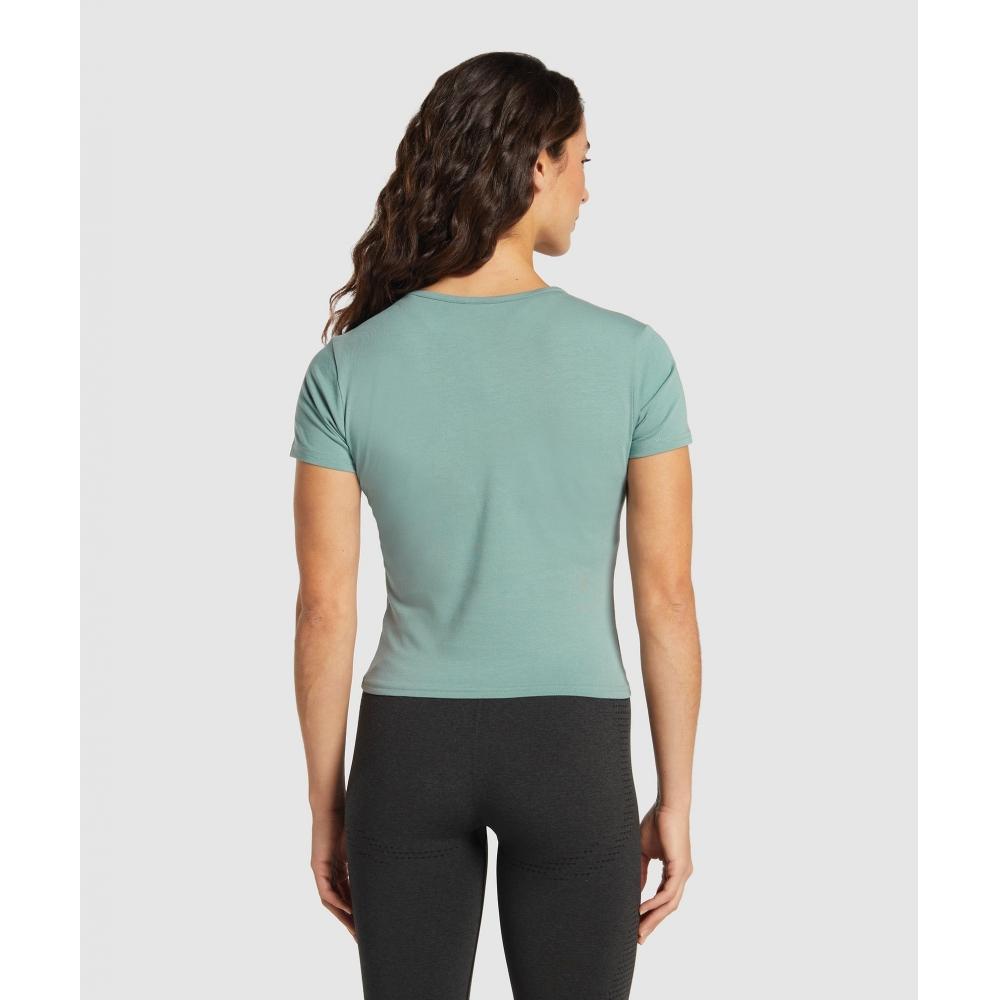 Gymshark Training Cotton Baby Tee Celeste Blue B4b3q Udbp